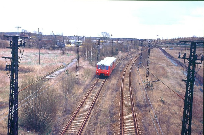 Die Strecken der LMBV westlich und nordwestlich von Drebkau waren bereits zur Stilllegung und anschließenden Abriss vorgesehen, als der IBSE-Sonderzug am 20.04.1997 hier unterwegs war. p000656.jpg